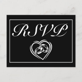 Convite RSVP Minimalista Branco Preto Moderno
