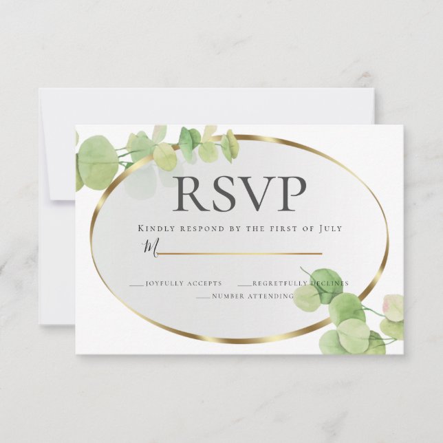 Convite RSVP | Modern Springtime Eucalyptus (Frente)