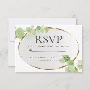 Convite RSVP   Modern Springtime Eucalyptus