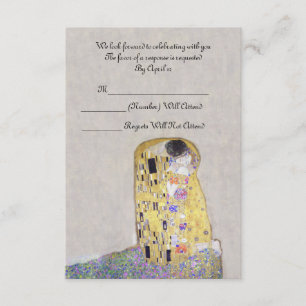 Convite RSVP "O Beijo" Klimt Art Nouveau Casamento