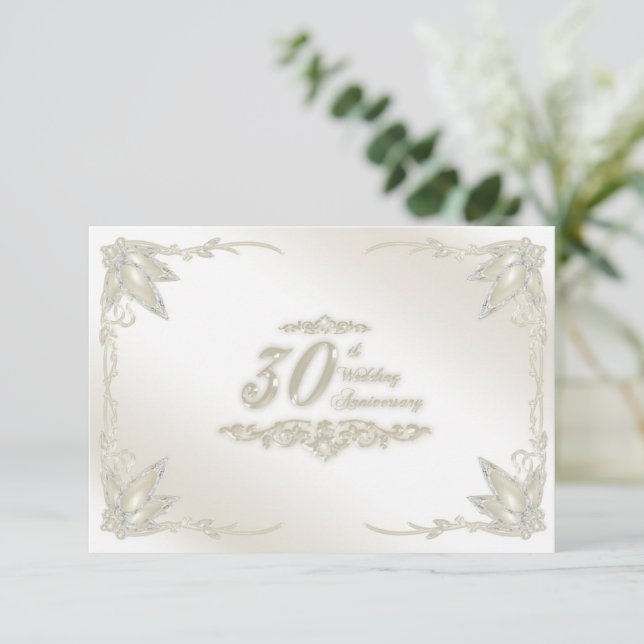 Convite RSVP para 30º Aniversário de Casamento (Em pé/Frente)
