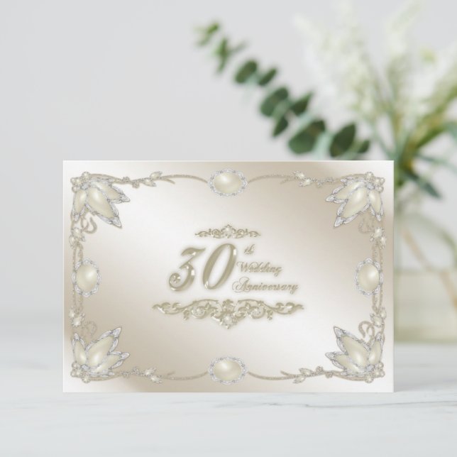 Convite RSVP para 30º Aniversário de Casamento (Em pé/Frente)