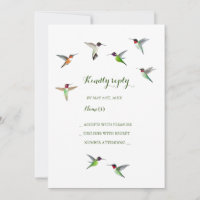 Convite RSVP para Casamento de Hummingbird