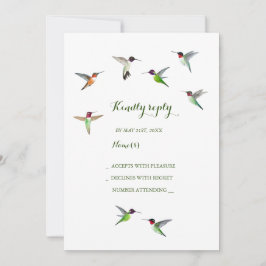 Convite RSVP para Casamento de Hummingbird