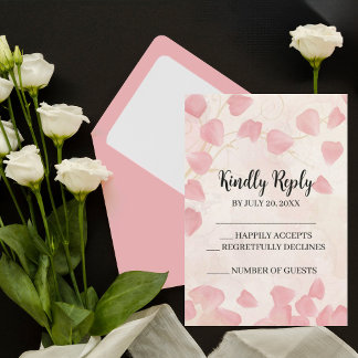 Convite RSVP para Casamento de Pêssegos e Creme