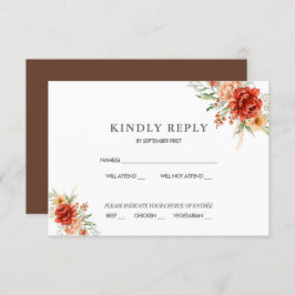 Convite RSVP para Casamento Floral Rustic Boho