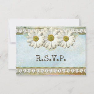 Convite RSVP para Casamento Rustic Floral Country
