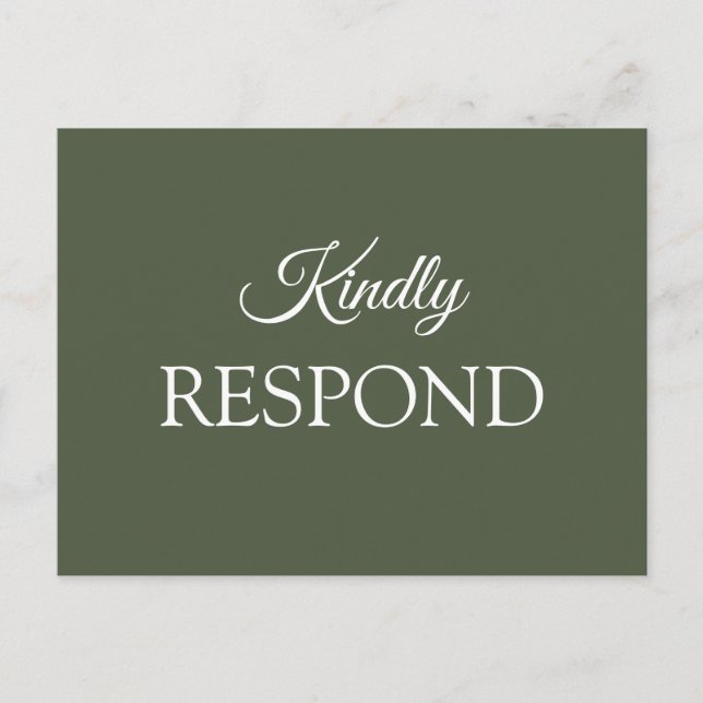 Convite RSVP para Casamento Verde da Olive (Frente)