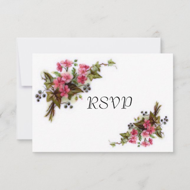 Convite RSVP para Recepção de Casamento com Buquê Floral (Frente)