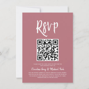 Convite RSVP por Código QR   Cor Rosa Dourada