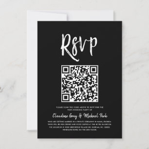 Convite RSVP por Código QR   RSVP de Estilo de Script Pre