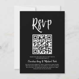 Convite RSVP por Código QR | RSVP de Estilo de Script Pret