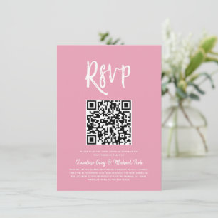 Convite RSVP por Código QR   RSVP de Estilo de Script Ros