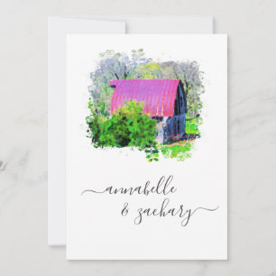 Convite *~* RSVP QR Antigo Casamento Russo do País do Barn