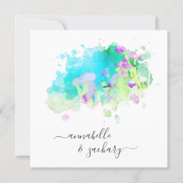 Convite *~* RSVP QR Cherub Bird AR15 Casamento FLORAL