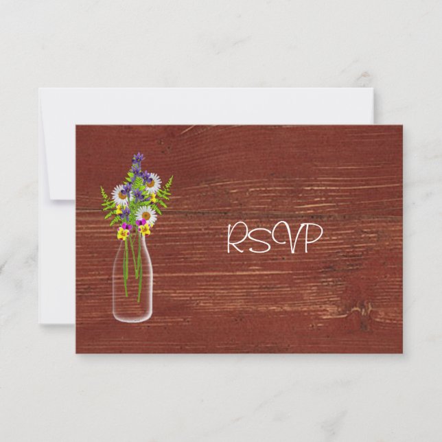 Convite RSVP Recepção de Garrafa de Leite de Flores Silves (Frente)