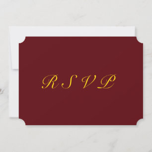 Convite RSVP Regal: Edição Burgundy & Dourada