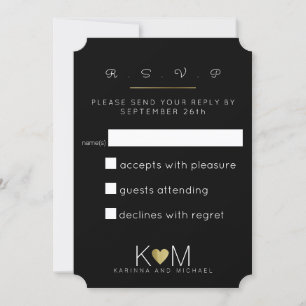 Convite RSVP / responder . etiqueta de resposta casamento