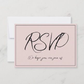 Convite RSVP Rosa Minimalista
