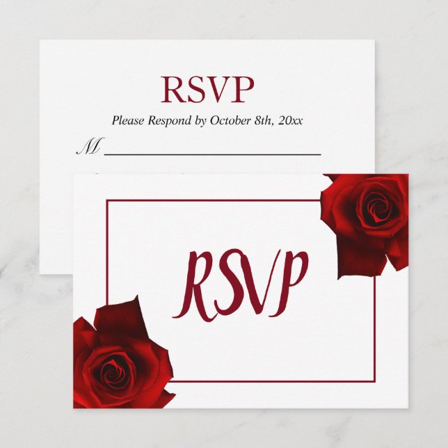 Convite RSVP - Rosas Rústicas do Campo Classe Flora Casame (Frente/Verso)