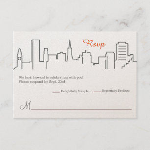 Convite RSVP San Francisco Skyline Wedding
