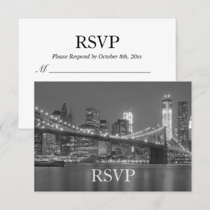 Convite RSVP - Silhueta de Nova York Casamento no Brooklyn