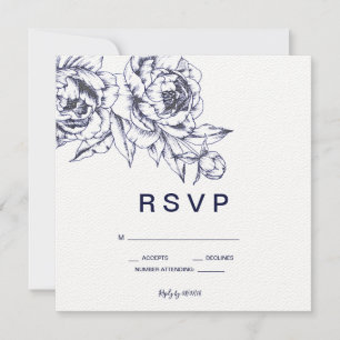 Convite RSVP Simples de Pessoa marinho