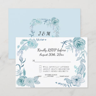Convite RSVP Terracota Rosa Floral de Aquarela Casamento