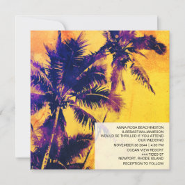 Convite *~* RSVP Tropical QR AP13 PHOTO Palms Wedding Invi