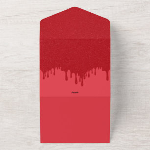 Convite RSVP Vermelho de Tomate Drip Personalizado
