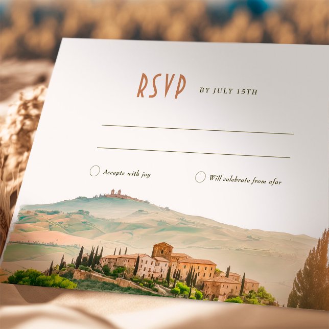 Convite RSVP Wedding Inserir Toscana Itália Destino (Criador carregado)
