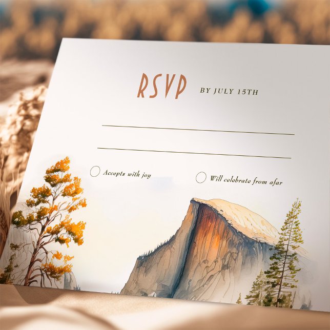 Convite RSVP Wedding Insert Yosemite Park Destino (Criador carregado)