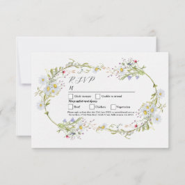 Convite RSVP Wedding Primavera Wildflower Daisy