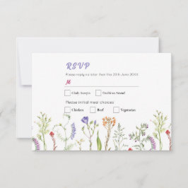 Convite RSVP Wedding Wildflower Ditsy