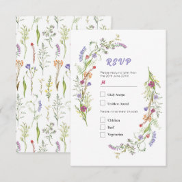 Convite RSVP Wedds Wildflower Ditsy Floral