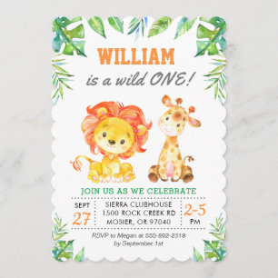Convite rua 1 Selva Verde Safari Primeira Festa de anivers