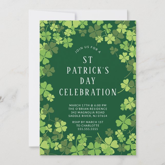 Convite Rua de Celebração de Shamrock. Dia de Patrick (Frente)