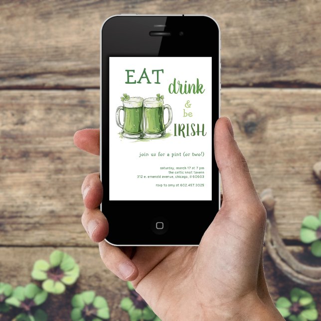 Convite Rua: Dia de Patricks Coma Bebida Seja Festa de Cer (Criador carregado)