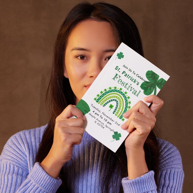 Convite Rua Elegante, festa do dia de Patrick (Elegant St. Patrick's Day Party Invitation
)