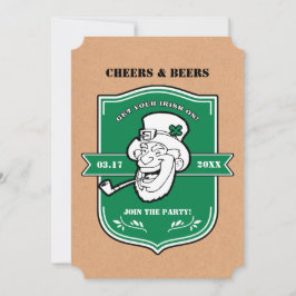 Convite Rua Engraçado Leprechaun. Festa do Dia de Patrick