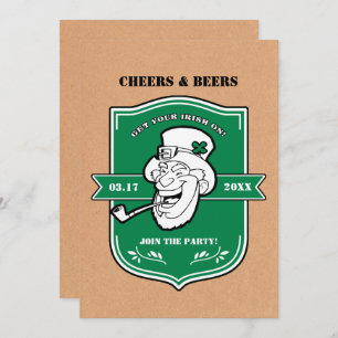 Convite Rua Engraçado Leprechaun. Festa do Dia de Patrick