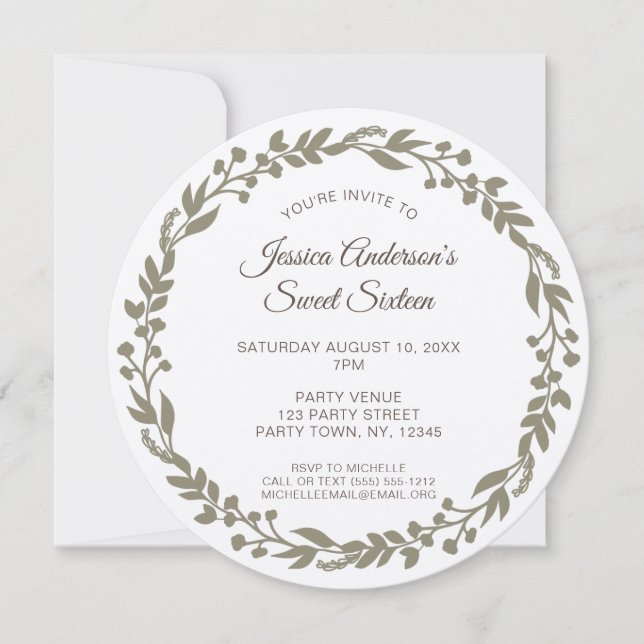 Convite Rua Floral Russa Doce Dezesseis (Frente)