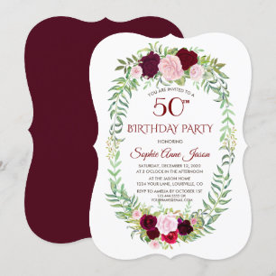 Convite Rua Floral Russo Marsala, 50.o Aniversário