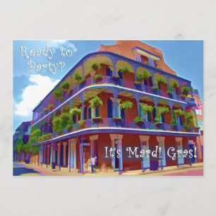 Convite Rua histórica de Nova Orleães do carnaval