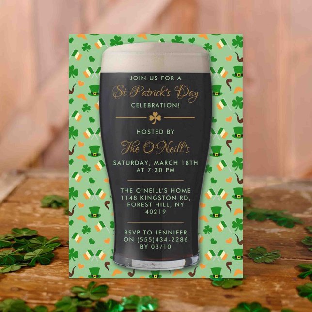 Convite Rua irlandesa do Guinness, festa do dia de Patrick (Criador carregado)