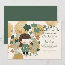 Convite Rua. Patricinhos Feliz Aniversário Garota Shamrock