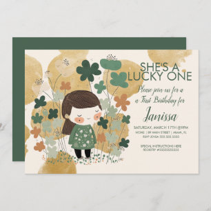 Convite Rua. Patricinhos Feliz Aniversário Garota Shamrock