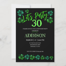Convite Rua Patrick Day Birthday Permite a festa de adulta