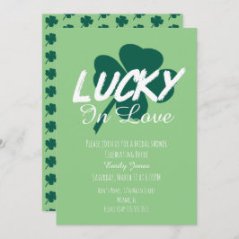 Convite Rua Patrick Day Lucky In Love Green Chá de panela