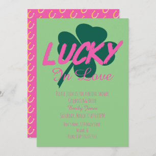 Convite Rua Patrick Day Lucky Pink Chá de panela